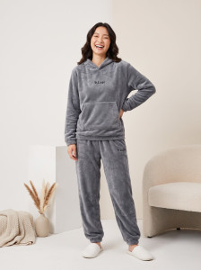 lugo women printed grey night suit set