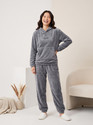 Lugo Women Printed Grey Night Suit Set
