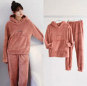 Lugo Women Night Suit Set Red Solid
