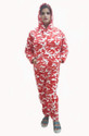 Lugo Women Night Suit Set Red Printed