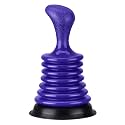 Luigi's Sink Plunger Kitchen - Sink Plunger Bathroom - Drain Bathtub or Shower - Small and Powerful Clog Remover - Commercial Style Plumbers Plungers with Large Bellows - Blue - Mini