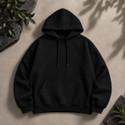 LUKKSLYN Men Full Sleeve Solid Hooded Sweatshirt