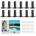 LukLoy 12 Pack Frameless Glass Railing Spigots, 304 Stainless Steel Black