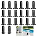 LukLoy 20 Pack T304 Stainless Steel Glass Railing Spigots – No Drill Black Spigots Clamps Glass Railing System for Indoor Stairs, Pool Fencing, or Low-Wind Outdoor (20 Pack, Each NW 1.71lb) - Level 1