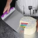Lukzer Stainless Steel Cake &amp; Pizza Lifter with Non-Slip Handle | Pastry Scraper Dough Cutter Bread Baking Cake Layer Transfer &amp; Decorating Tool
