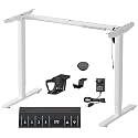 Lukzer Electric Height Adjustable Desk Frame with USB &amp; Type-C Port on Control Panel with 3 Memory Preset (EST-003/UC-F/White) Strong Metal Sit Stand DIY Workstation (72-118 cm Height) 3-Year Warranty