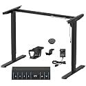 Lukzer Electric Height Adjustable Desk Frame with USB &amp; Type-C Port on Control Panel with 3 Memory Preset (EST-003/UC-F/Black) Strong Metal Sit Stand DIY Workstation (72-118 cm Height) 3-Year Warranty