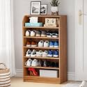 Lukzer 6-Tier Engineered Wood Shoe Rack for Home (SR-005/Oak Brown) Footwear Storage Organizer with Rounded Corner Design, Space-Saving Shoe Stand for Office, Entryway & Living Room (100 x 60 x 30 cm)