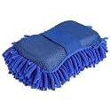 Lukzer Microfiber Car Wash Sponge | Chenille Microfiber, Ultra Soft, Scratch-Free, Lint-Free, Highly Absorbent, Double-Sided Car Cleaning Sponge with Hand Strap – Pack of 1 (Random Color) CH-418