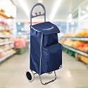 Lukzer Cooler Bag Shopping Cart for Grocery Foldable Trolley with Wheels Large & Light Weight Waterproof Oxford Fabric with Multiple Pockets (Grey/94.5x34x34cm) CH-124