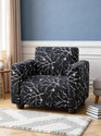 LUKZER Polyester 1 Seater Sofa Floral Cover