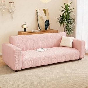 lukzer 1 seater pastel pink zigzag pattern sofa cover  240 gsm universal stretch fit jacquard fabric couch protector  fully covered anti slip amp washable sofa cover 90-140cmsc-078-01