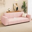 Lukzer 1 Seater Pastel Pink Zigzag Pattern Sofa Cover | 240 GSM Universal Stretch Fit Jacquard Fabric Couch Protector | Fully Covered Anti Slip &amp; Washable Sofa Cover (90-140cm/SC-078-01)