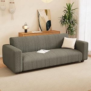 lukzer 2 seater pastel dark grey zigzag pattern sofa cover  240 gsm universal stretch fit jacquard fabric couch protector  fully covered anti slip amp washable sofa cover 140-180cmsc-077-02