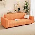 Lukzer 2 Seater Pastel Orange Zigzag Pattern Sofa Cover | 240 GSM Universal Stretch Fit Jacquard Fabric Couch Protector | Fully Covered Anti Slip &amp; Washable Sofa Cover (140-180cm/SC-079-02)