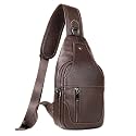 LUKZIJAES Genuine Leather Sling Bag for Men