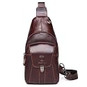 LUKZIJAES Genuine Leather Sling Bag for Men