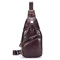 LUKZIJAES Genuine Leather Sling Bag for Men