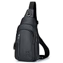 LUKZIJAES Genuine Leather Sling Bag for Men