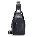 LUKZIJAES Genuine Leather Sling Bag for Men