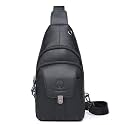 LUKZIJAES Genuine Leather Sling Bag for Men