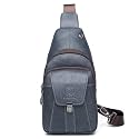 LUKZIJAES Genuine Leather Sling Bag for Men