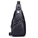 LUKZIJAES Genuine Leather Sling Bag for Men