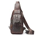 LUKZIJAES Genuine Leather Sling Bag for Men