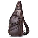 LUKZIJAES Genuine Leather Sling Bag for Men