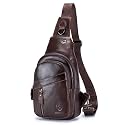 LUKZIJAES Genuine Leather Sling Bag for Men