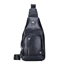 LUKZIJAES Genuine Leather Sling Bag for Men