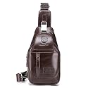 LUKZIJAES Genuine Leather Sling Bag for Men