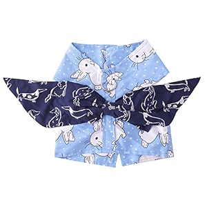 lulala dog bunny print harness dress cute bowtiedog shirt with big angel wings pattern summer dressdog pet t-shirt dog clothing pet clothes dogs costumes with leash ringlblue