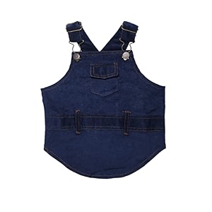 lulala dog jumpsuit dress for small and medium dogs breathable corduroy overalls cozy vintage outfit for spring and summer blue 14inch