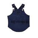 Lulala Dog Jumpsuit Dress for Small and Medium Dogs, Breathable Corduroy Overalls, Cozy Vintage Outfit for Spring and Summer (Blue, 14Inch)