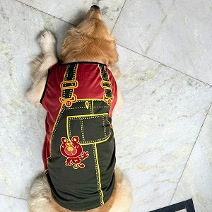 lulala dog printed t-shirts clothes vest puppy costumes cool puppy t-shirts breathable dog outfit soft clothes for dog and catred 22 inch