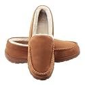 Lulex Moccasins for Men House Slippers Indoor Outdoor Plush Mens Bedroom Shoes with Hard Sole