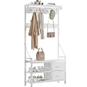 Lulive Hall Tree with Bench and Shoe Storage, 31.5” Coat Rack Freestanding