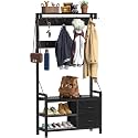 Lulive Hall Tree with Bench and Shoe Storage, 31.5” Coat Rack Freestanding