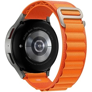 lullaby 22mm nylon strap compatible for samsung watch noise colorfit boat fireboltt amazefit gt alpine loop bands g-hook strap universal compatibility with lug size of 22mm orange