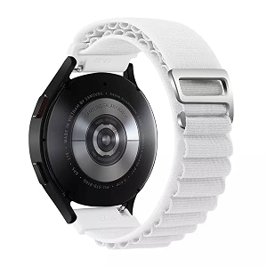 lullaby 22mm nylon strap compatible for samsung watch noise colorfit boat fireboltt amazefit gt alpine loop bands g-hook strap universal compatibility with lug size of 22mmwhite