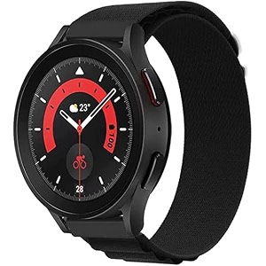 lullaby 22mm nylon strap compatible for samsung watch noise colorfit boat fireboltt amazefit gt alpine loop bands g-hook strap universal compatibility with lug size of 22mm black