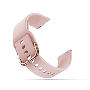 lullaby compatible with 22mm watches amazfit pacestratossamsung gear s3 classicfrontier loop with fastener closure silicone with metal hook sport band 22mm universal replacement strap baby pink