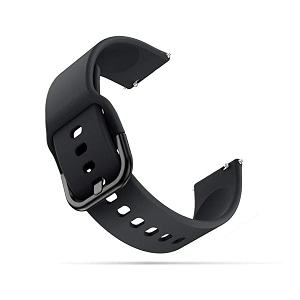 lullaby compatible with 22mm watches amazfit pacestratossamsung gear s3 classicfrontier loop with fastener closure silicone with metal hook sport band 22mm universal replacement strap black