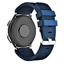 LULLABY® Compatible with 22mm Watches Amazfit Pace/Stratos/Samsung Gear S3 Classic/Frontier Loop with Fastener Closure Silicone Linning Sport Band 22mm Universal Replacement Strap(Navy Blue)