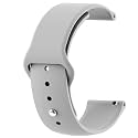 LULLABY® Compatible with 22mm Watches Amazfit Pace/Stratos/Samsung Gear S3 Classic/Frontier Loop with Fastener Closure Silicone Sport Band 22mm Universal Replacement Strap (Grey)