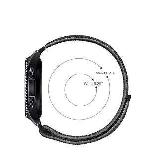 lullaby  nylon classic loop band 22mm universal strap compatible with amazfit pacestratossamsung gear s3 classicfrontier with hook and loop fastener closure - watch not including black reddot
