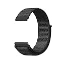 LULLABY® Nylon Classic Loop Band 22mm Universal Strap Compatible with Amazfit Pace/Stratos/Samsung Gear S3 Classic/Frontier with Hook and Loop Fastener Closure (Watch Not Including)(Black)
