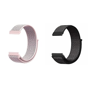 lullaby pack of 2 22mm nylon loop band universal replacement strap compatible with amazfit pacestratossamsung gear s3 classicwatch 3 45mm galaxy watch 46mm amp frontier