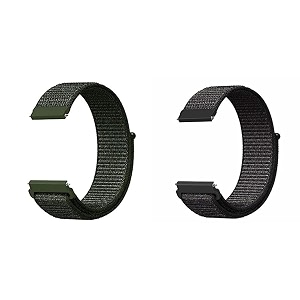 lullaby pack of 2 22mm nylon loop band universal replacement strap compatible with amazfit pacestratossamsung gear s3 classicwatch 3 45mm galaxy watch 46mm amp frontier